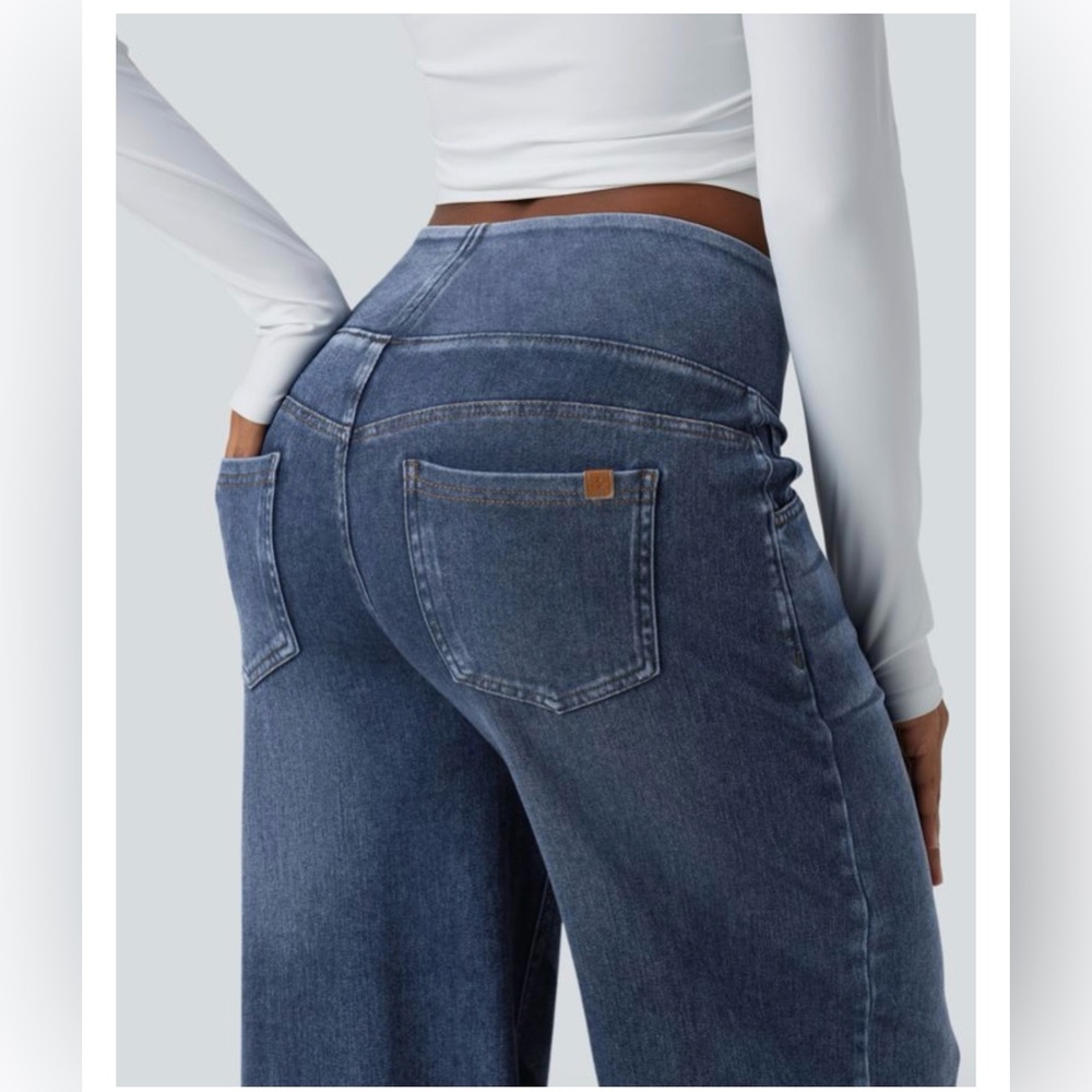 Halara Flex™ Mid Rise Draped Lyocel Washed Casual Baggy Wide Leg - Picture 4 of 4